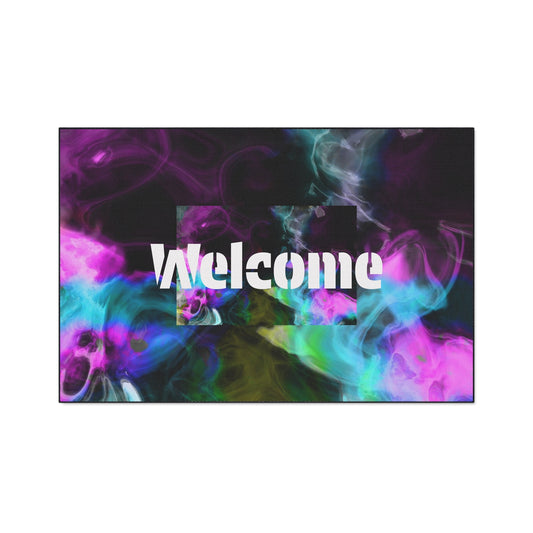 Welcome Smoke Welcome Mat — Heavy Duty Colorful Floor Mat for Entryway