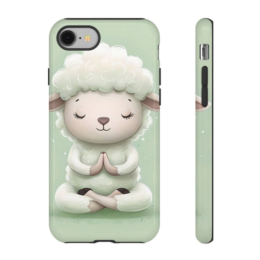 Meditating Lamb Phone Case — Cute Pastel Protective iPhone Cover