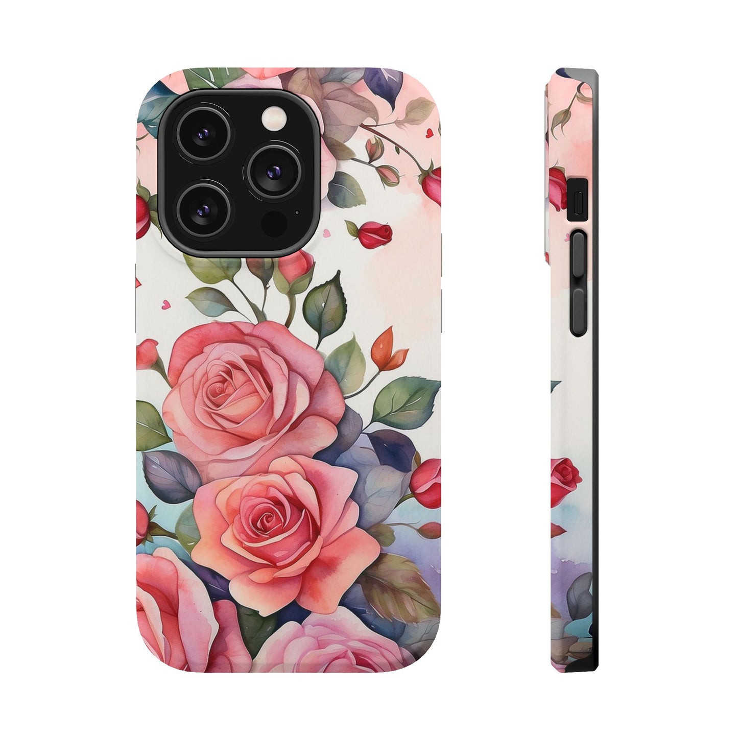 Floral Rose Magnetic Phone Case — Impact-Resistant Protective Cover