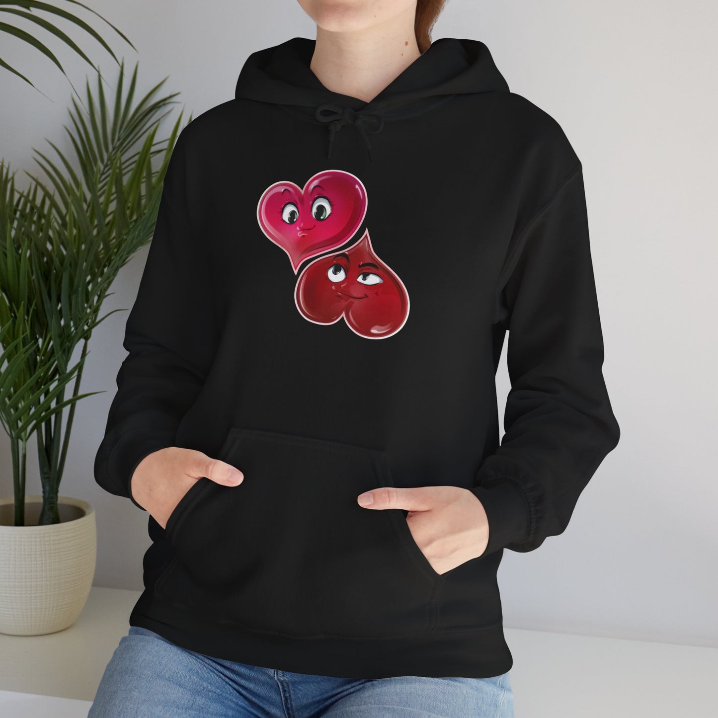 Heart Buds Hoodie — Cute Pair of Cheeky Heart Characters, Valentine’s Day Gift