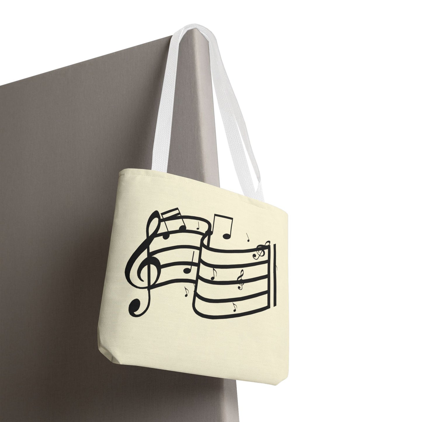 Music Notes Tote Bag — Sheet Melody Canvas Tote for Musicians & Music Lovers