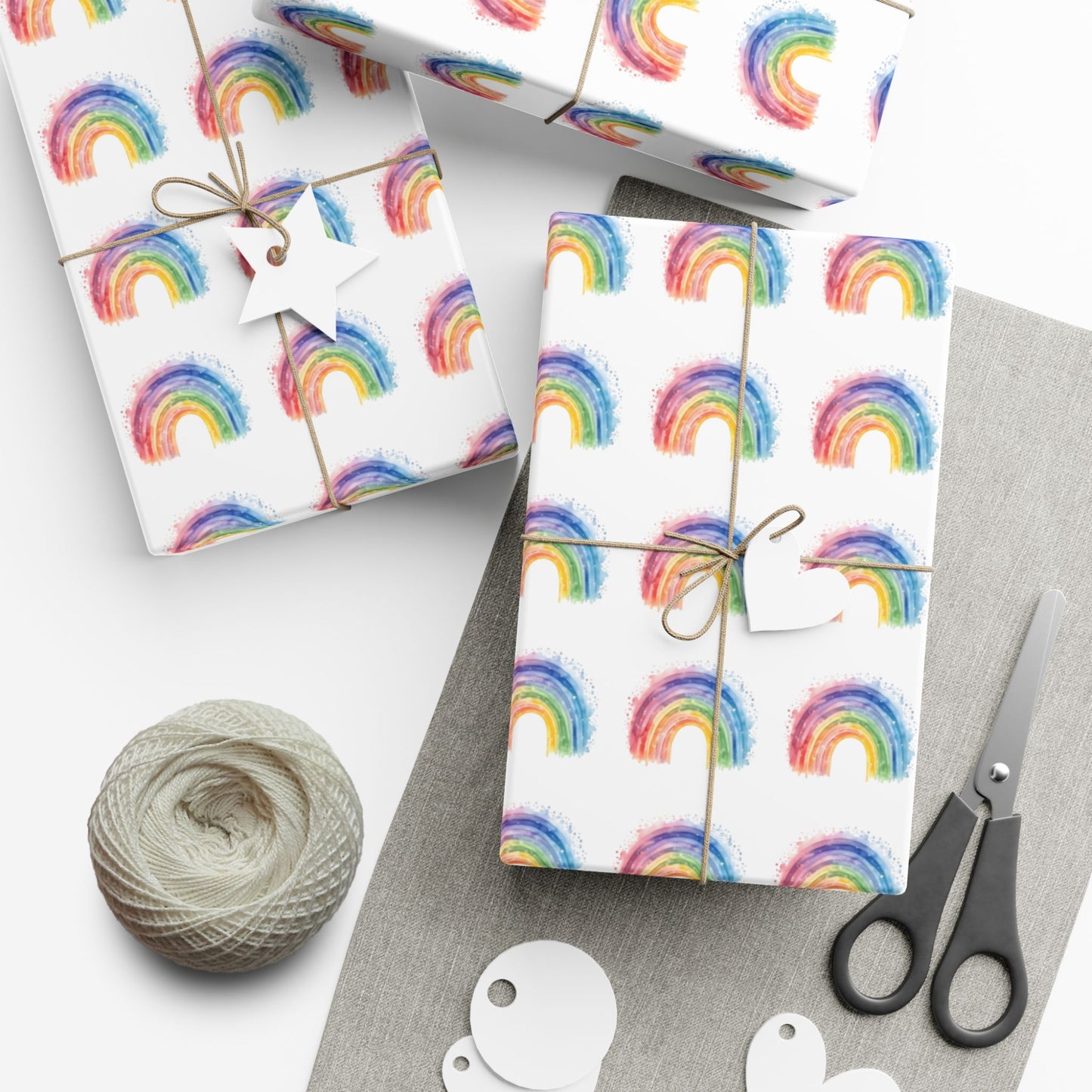 Rainbow Watercolor Gift Wrap Paper — Cheerful Rainbow Wrapping for Birthdays, Baby Showers & Pride