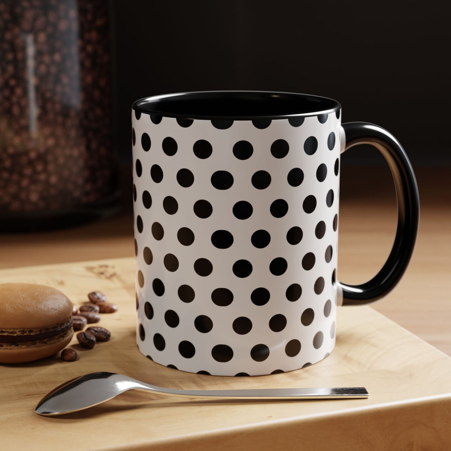 Elegant Polka Dot Mug - Stylish Coffee Cup for Home, Office, Gift for Birthdays, Anniversaries, Holidays, Unique Drinkware