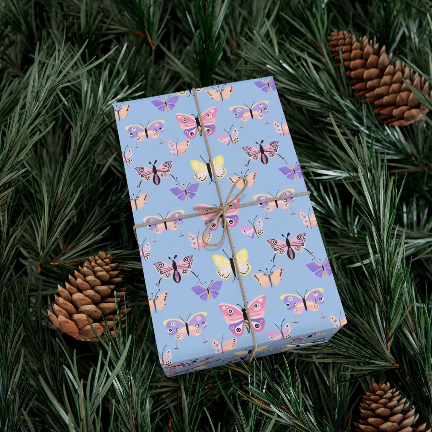 Wrapping Paper — Pastel Butterfly Gift Wrap Sheets for Birthday & Spring Celebrations