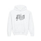Youth Music Notes Hoodie - Treble Clef & Sheet Music Graphic