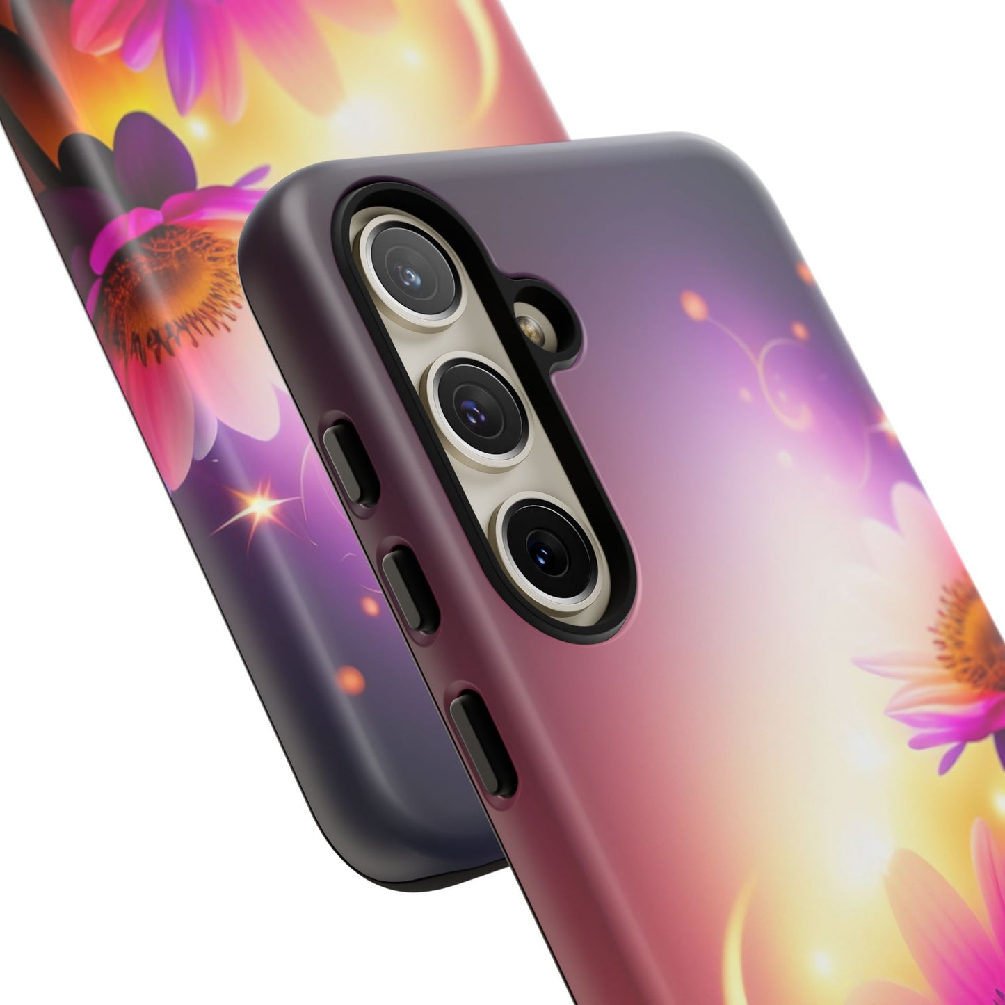 Floral Moonlight Phone Case – Purple Daisy Protective Cover