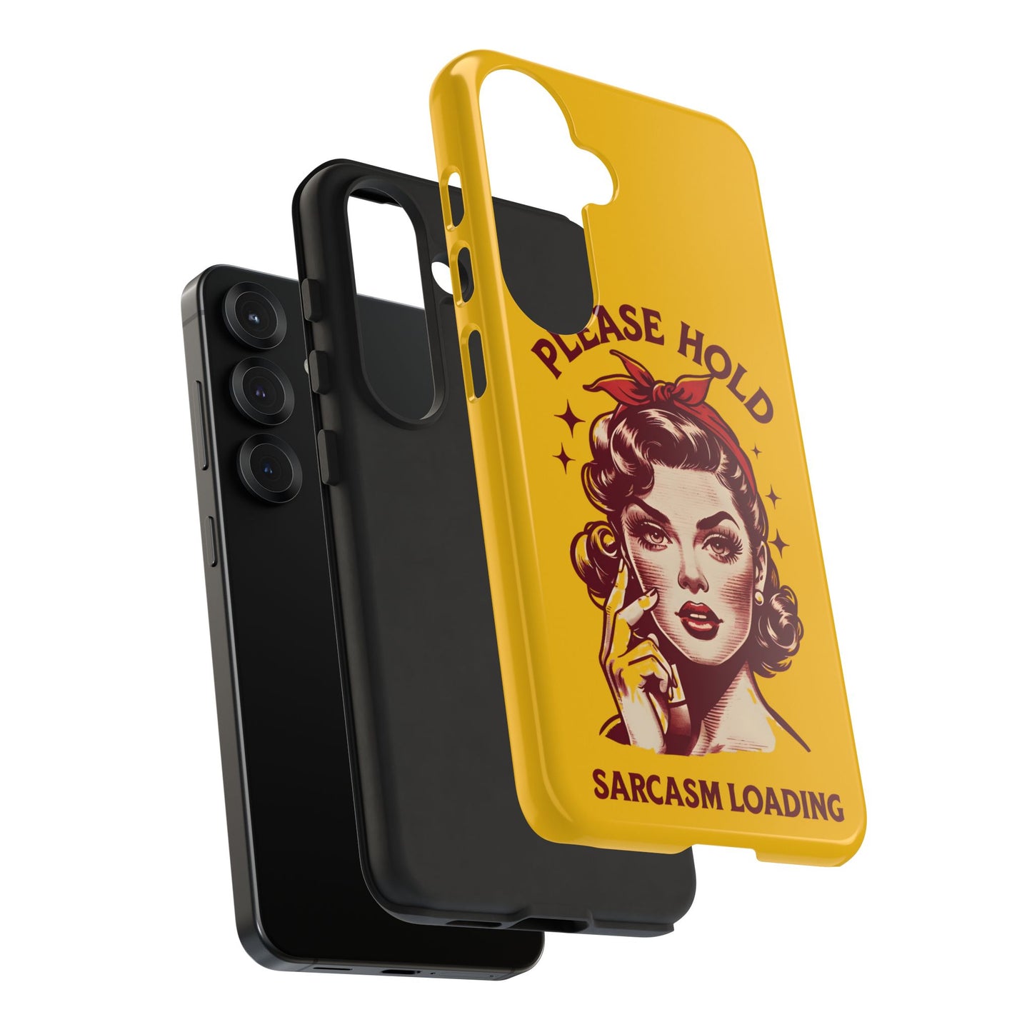 Phone Case - "Please Hold, Sarcasm Loading" Retro Pin-Up Tough Case