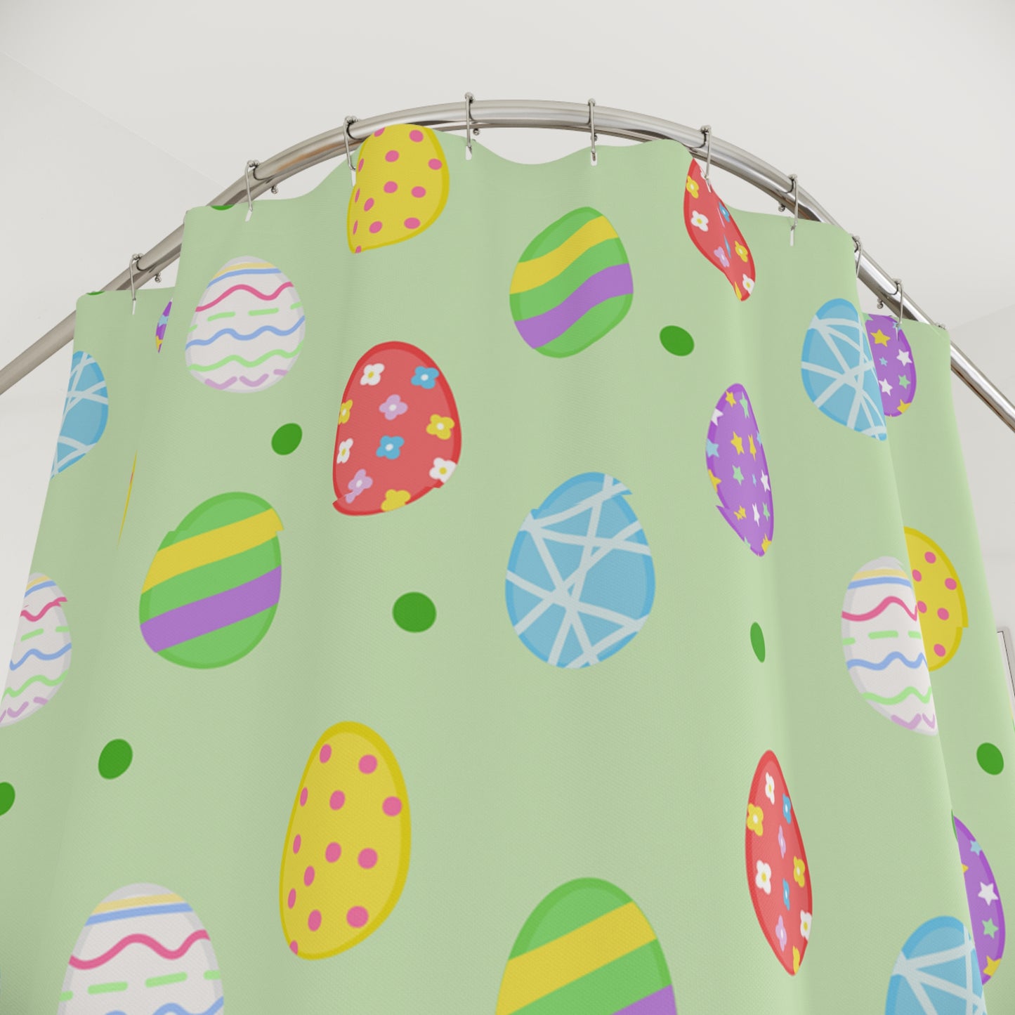 Colorful Easter Egg Shower Curtain Spring Decor