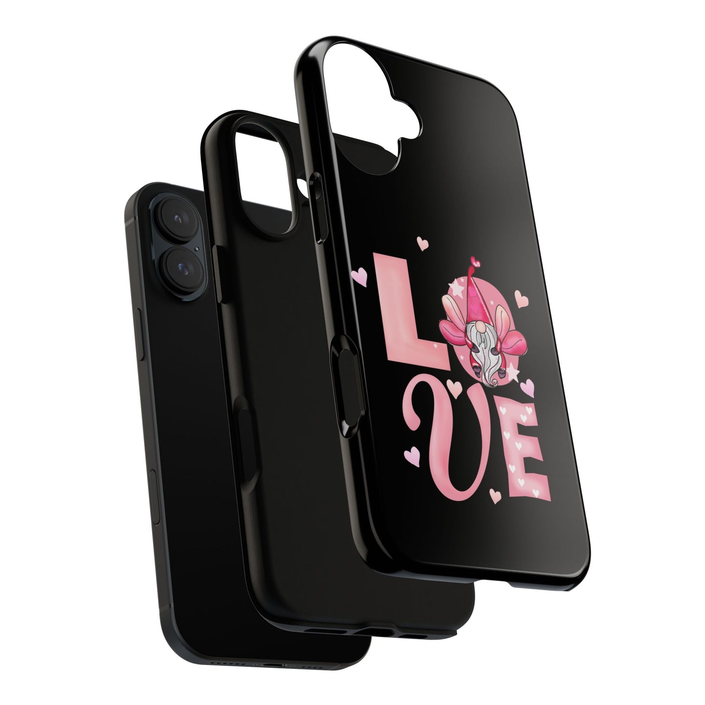 Love Gnome Phone Case — Cute Pink Heart Valentines Protective Case