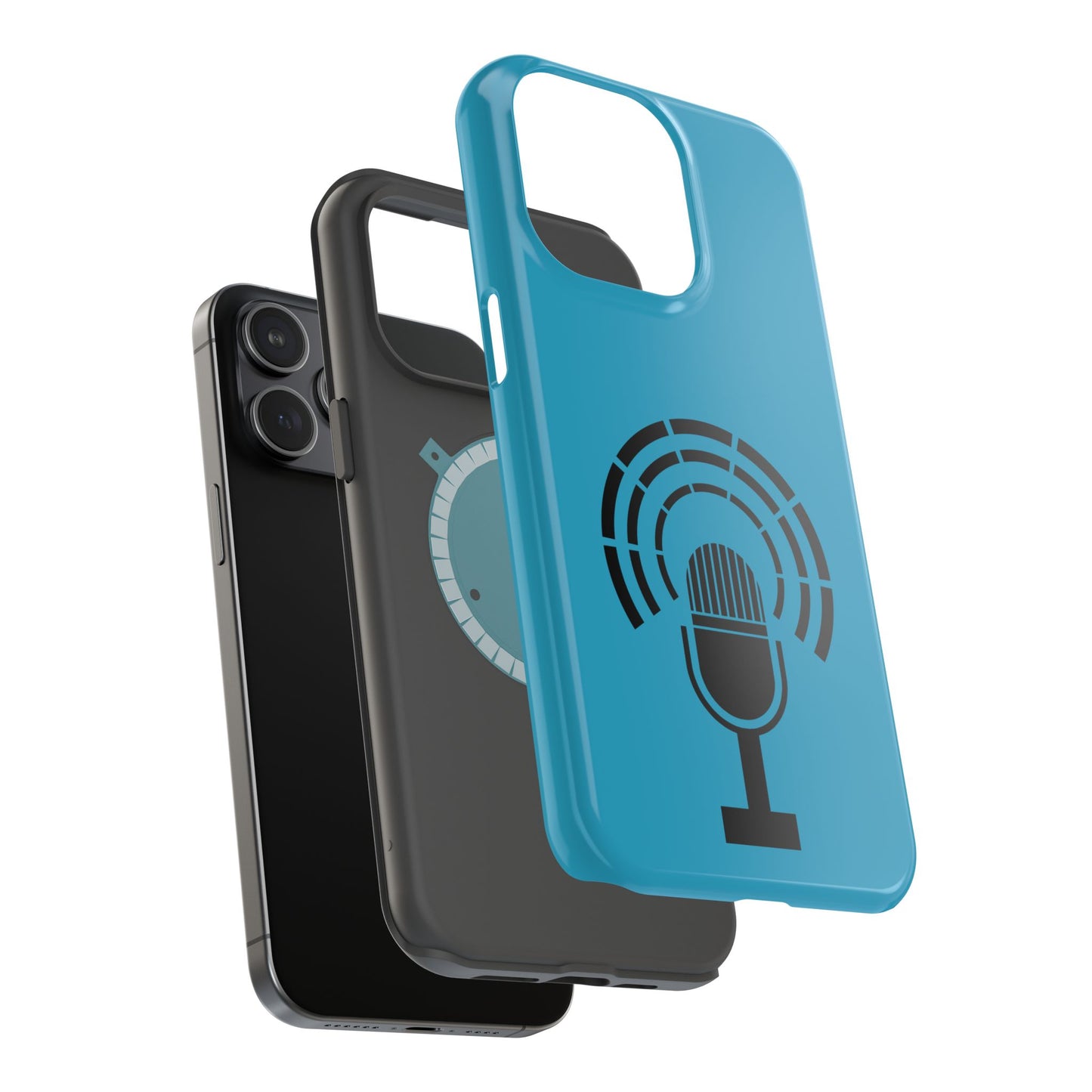 Phone Case — Retro Microphone Podcast Design, Magnetic Impact-Resistant