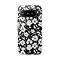 Floral Noir Tough Phone Case — Black & White Flower Protective Cover
