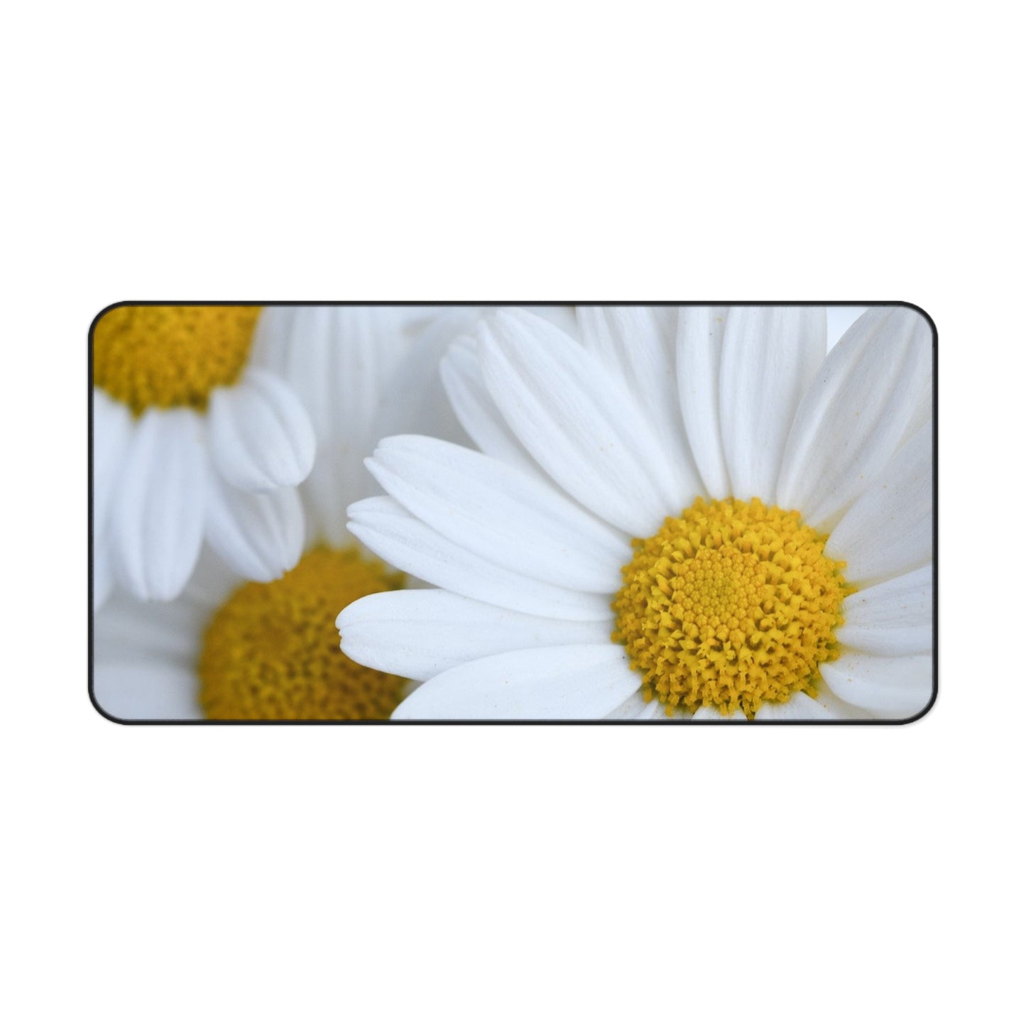 Daisy Desk Mat — Floral Mouse Pad with White Daisy Design