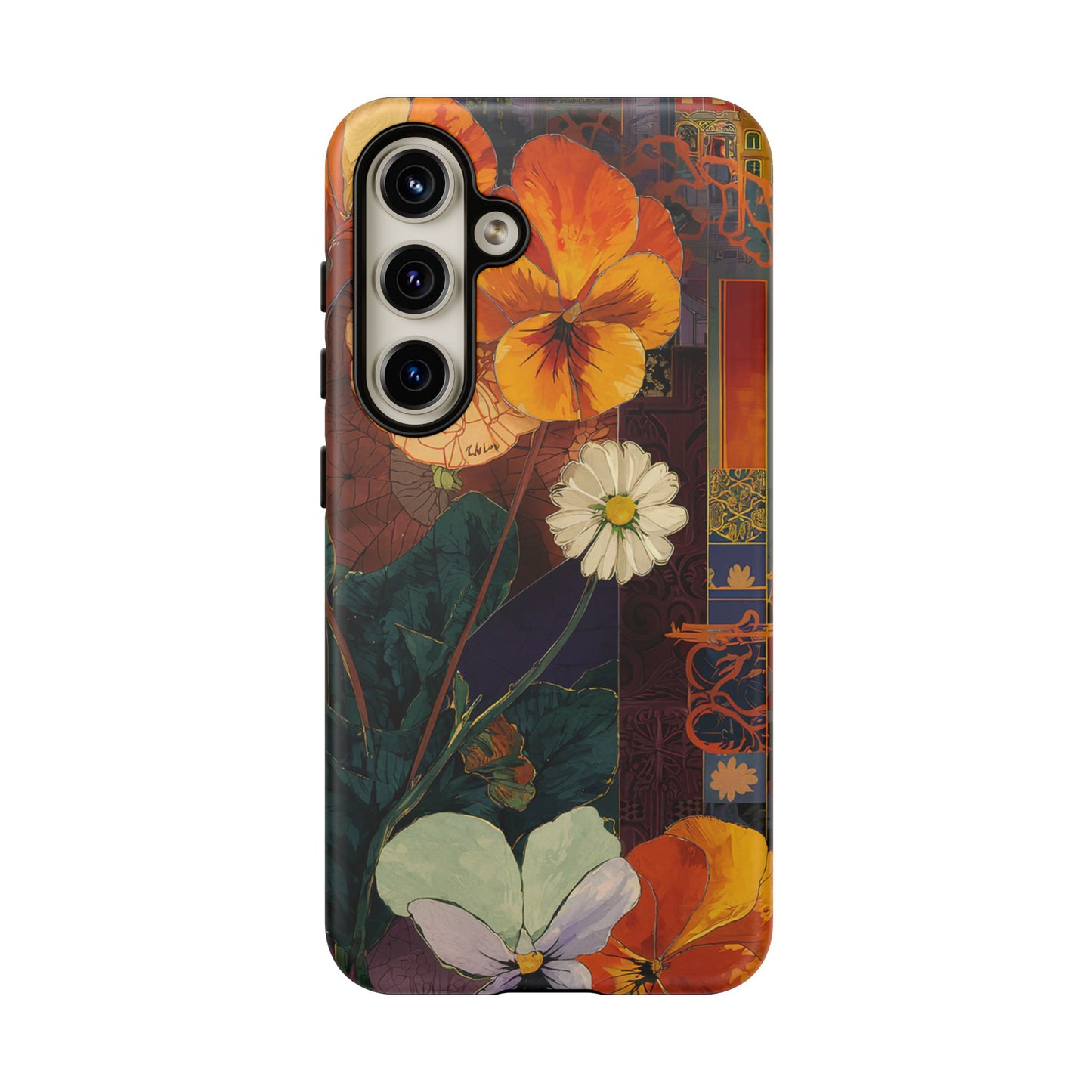 Floral Pansy Tough Phone Case — Vintage Botanical Protection