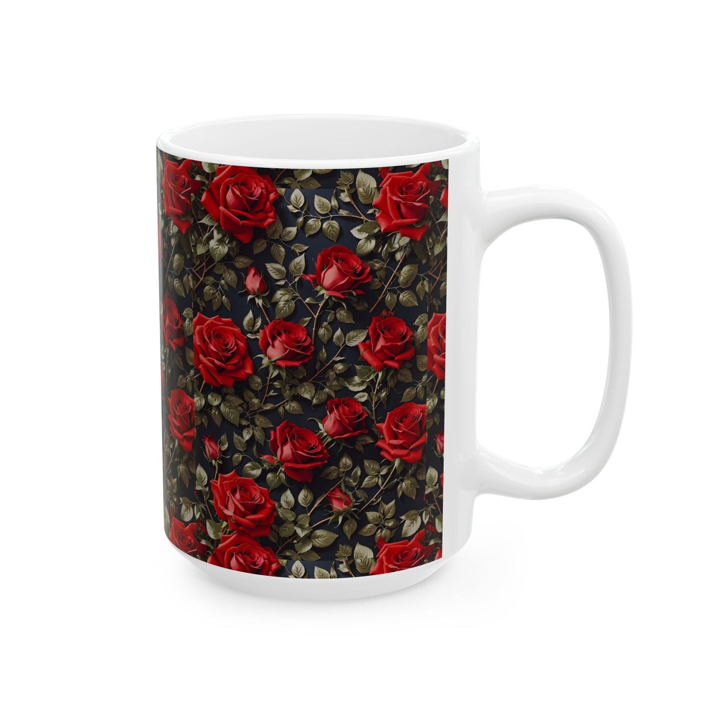 Elegant Floral Ceramic Mug with Roses | Perfect for Gifts, Valentine's Day, Mother's Day, Kitchen Decor, Tea Lovers