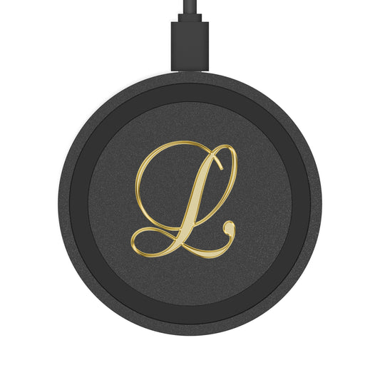 Monogram L Gold Script Wireless Charging Pad