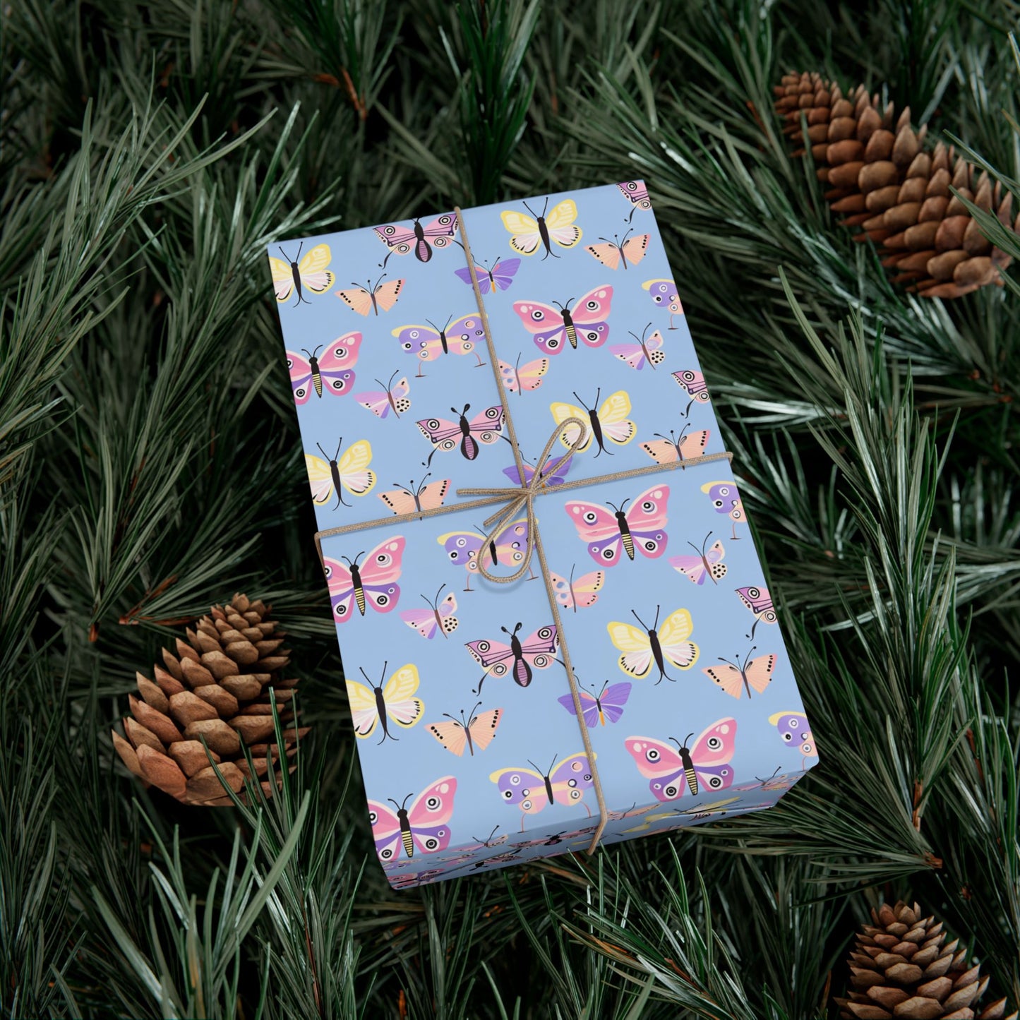 Wrapping Paper — Pastel Butterfly Gift Wrap Sheets for Birthday & Spring Celebrations