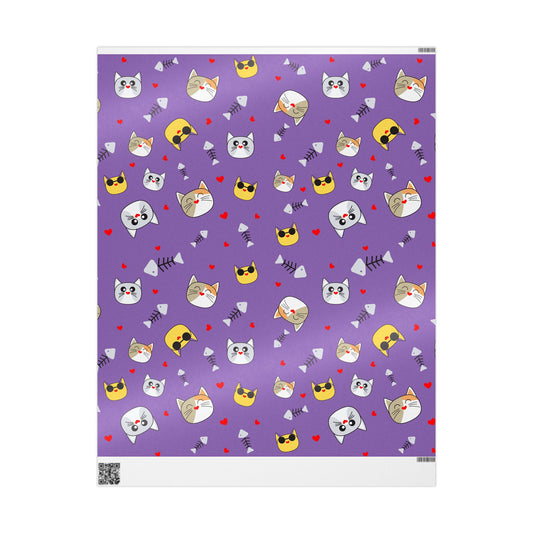 Cute Cat Wrapping Paper, Whimsical Gift Wrap for Pet Lovers
