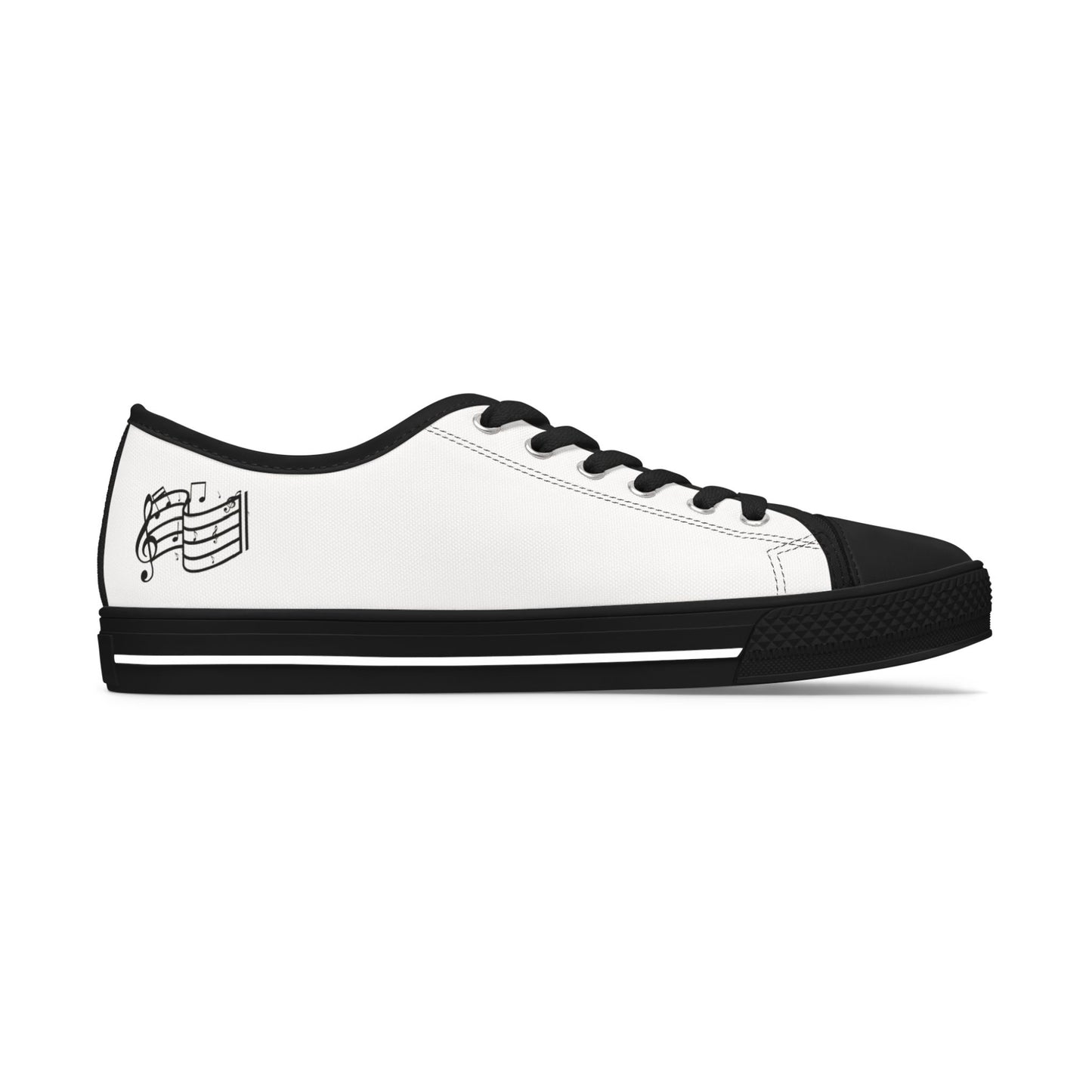 White Low Top Sneakers — Classic Women's Canvas Casual Shoes