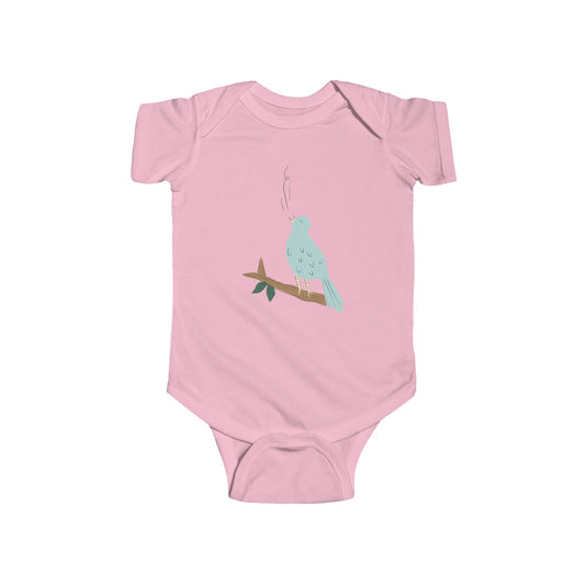 Aqua Dove Baby Bodysuit – Pastel Bird Infant Onesie