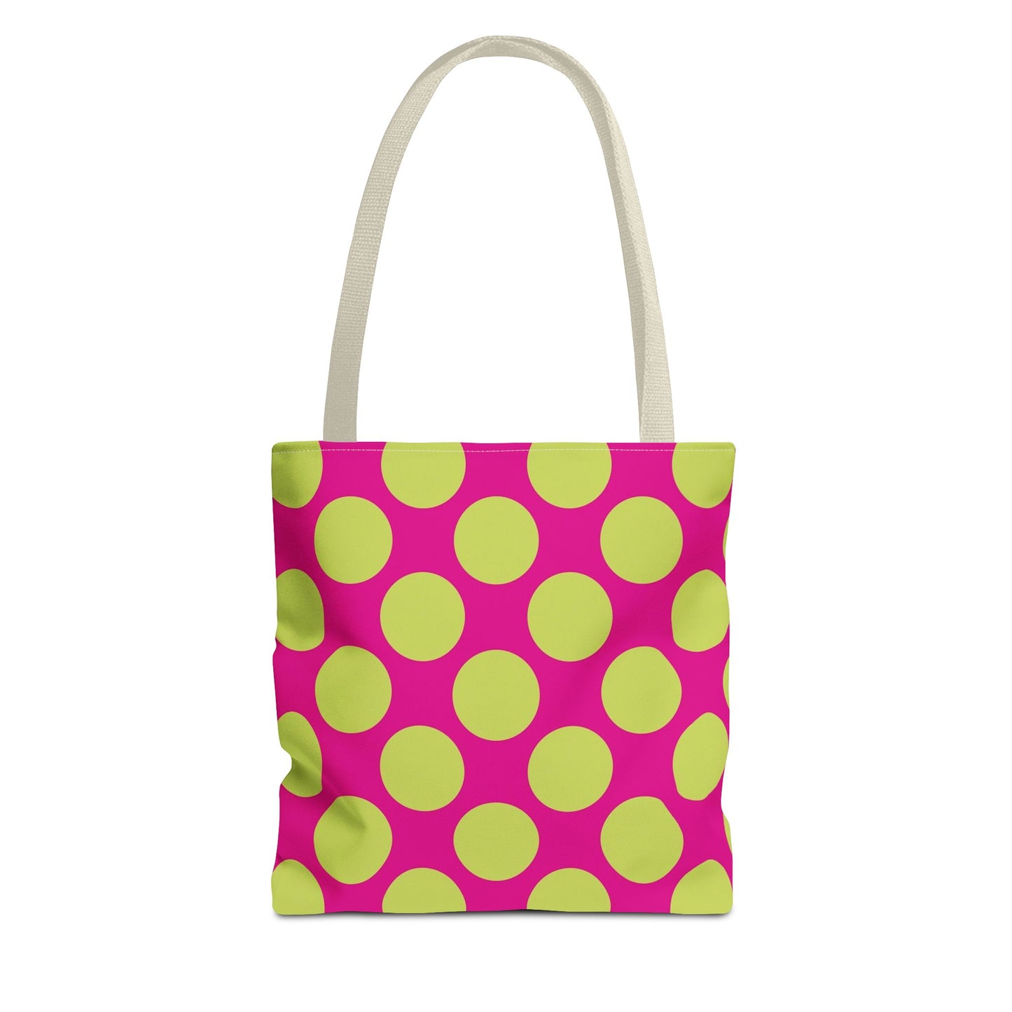 Vibrant Polka Dot Tote Bag, Colorful Shopping Bag, Eco-Friendly Tote