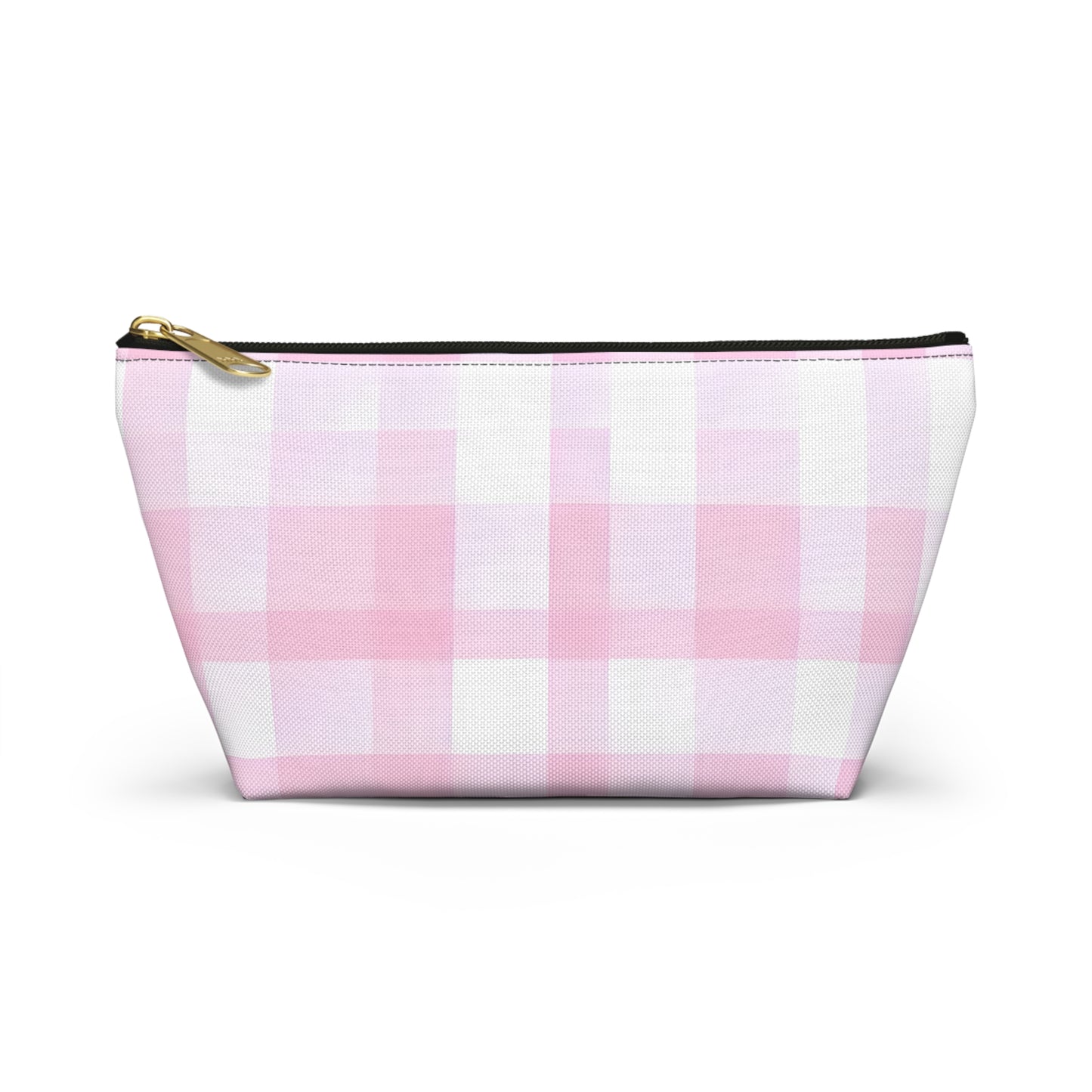 Pink Gingham Accessory Pouch — T‑Bottom Makeup & Toiletry Bag