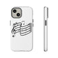 Musical Notes Phone Case — Black Treble Clef Music Staff Tough Case