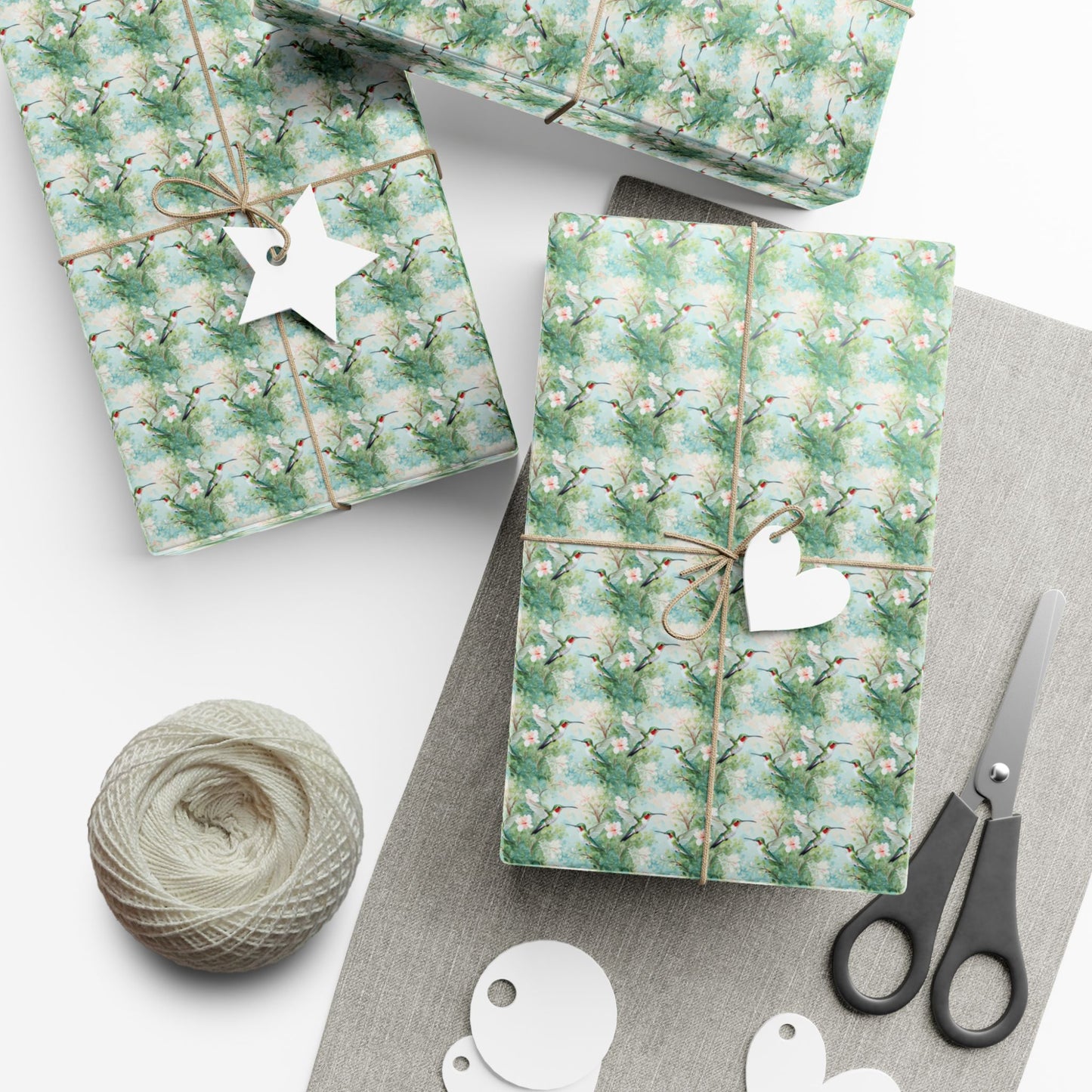 Wrapping Paper — Green Watercolor Botanical Gift Wrap (Floral Pattern)