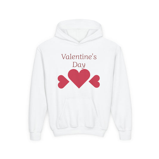 Valentine's Day Kids Hoodie - Pink Heart Trio Youth Sweatshirt