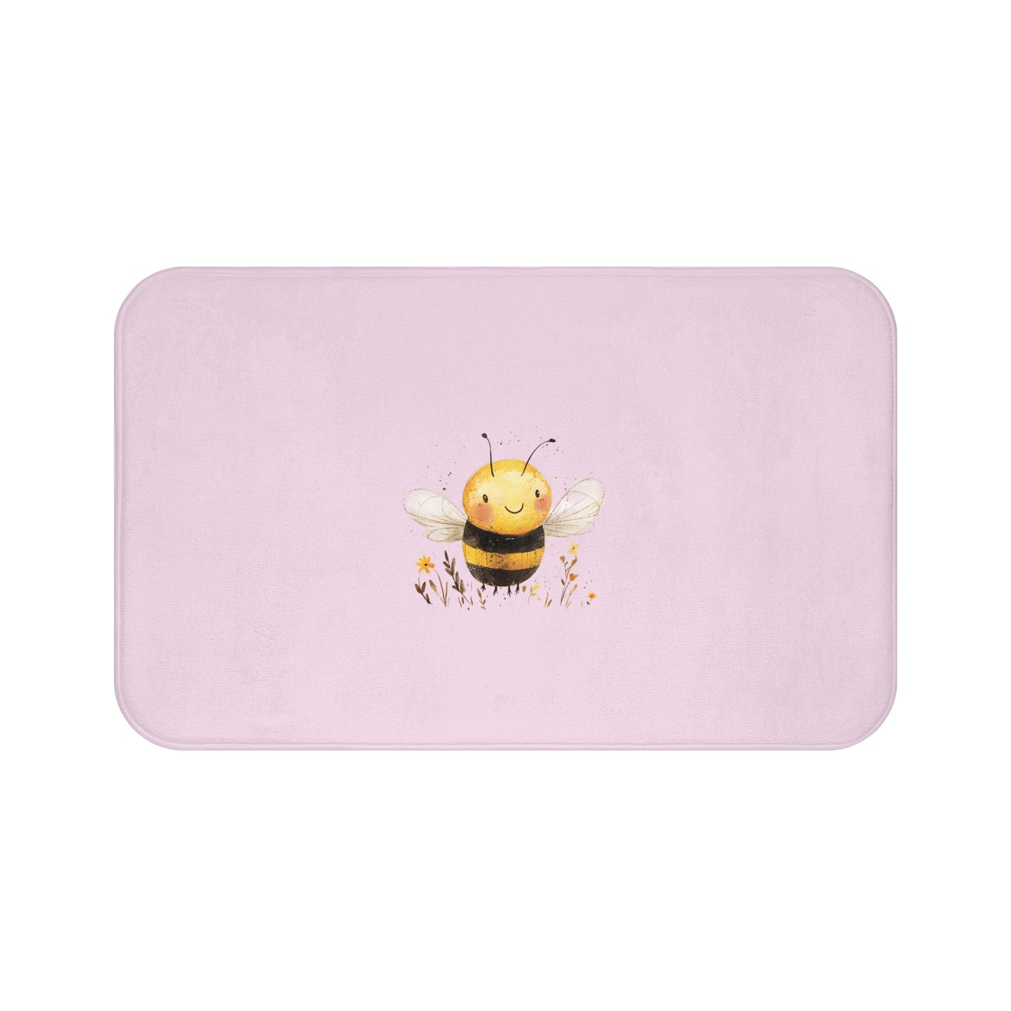 Whimsical Bee Bath Mat - Cute Honey Bee Design, Bathroom Decor, Kid's Room Accent, Gift for Bee Lovers, Floral Bathroom Rug