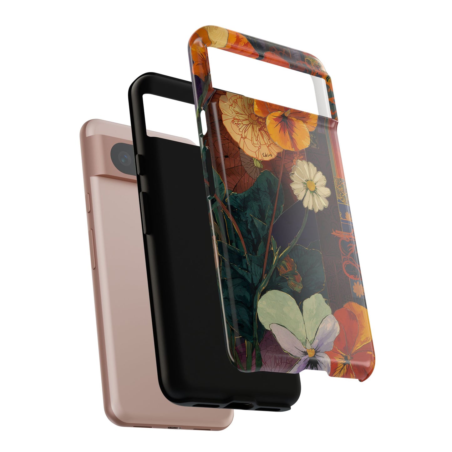 Floral Pansy Tough Phone Case — Vintage Botanical Protection