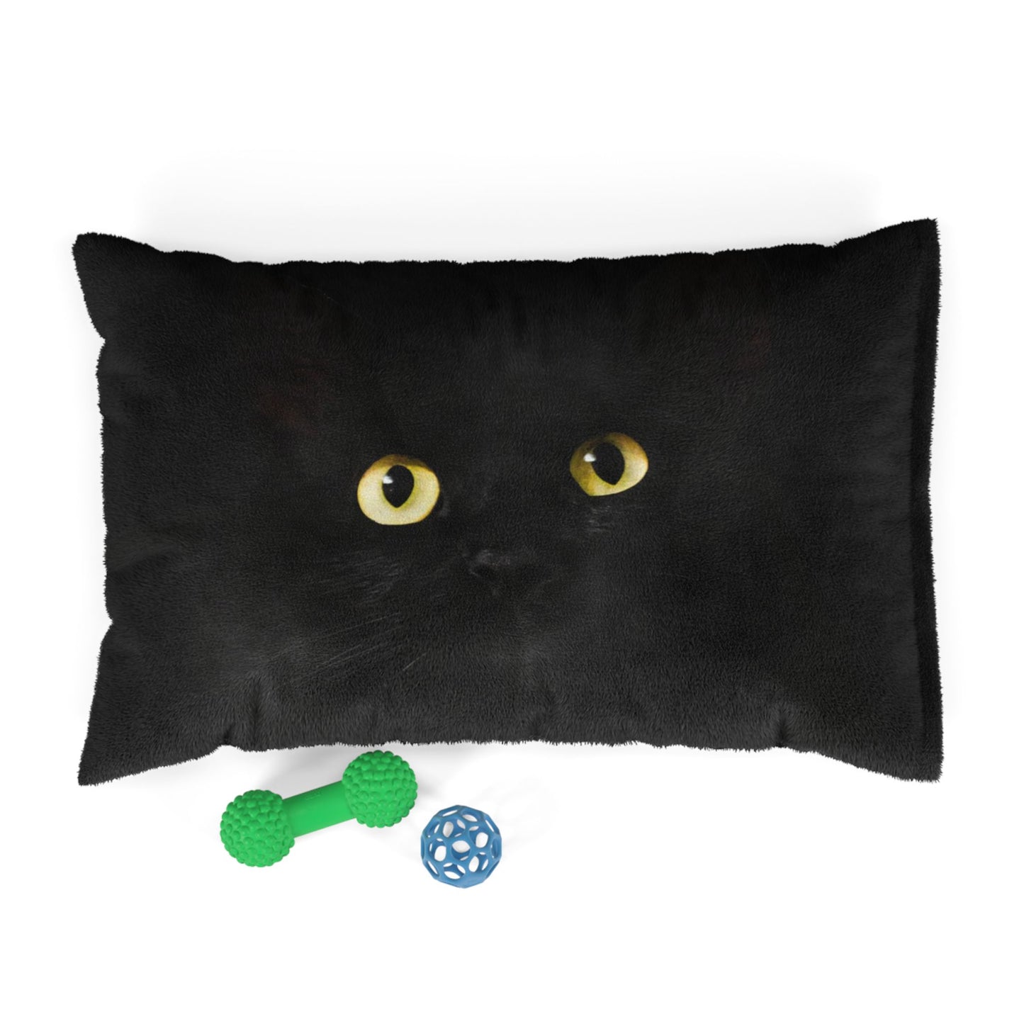 Black Cat Eyes Pet Bed — Cozy Plush Cushion for Cats & Small Dogs