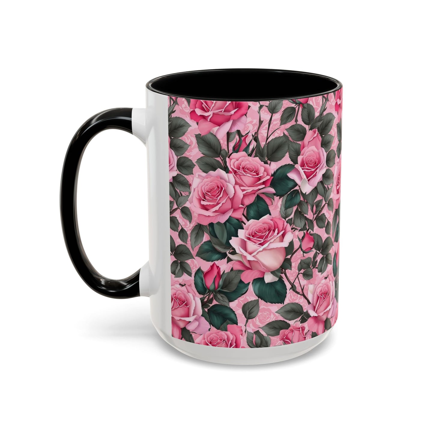 Floral Accent Coffee Mug, Pink Rose Mug, Gift for Her, Tea Cup, Mother's Day Present, Home Decor, Kitchen Essentials