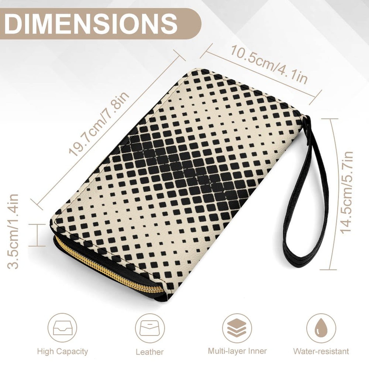 Leather Wallet with Wristlet Strap - Letter B