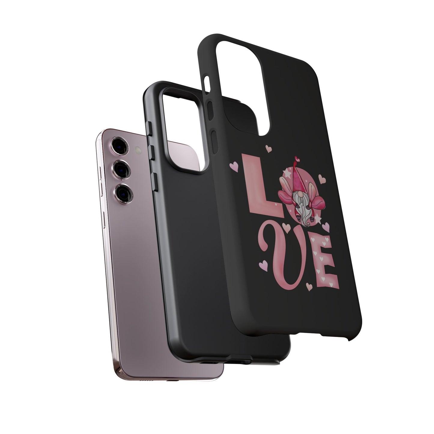 Love Gnome Phone Case — Cute Pink Heart Valentines Protective Case