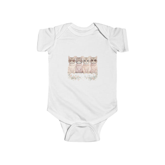 Baby Bodysuit — Watercolor Kittens Nursery Onesie