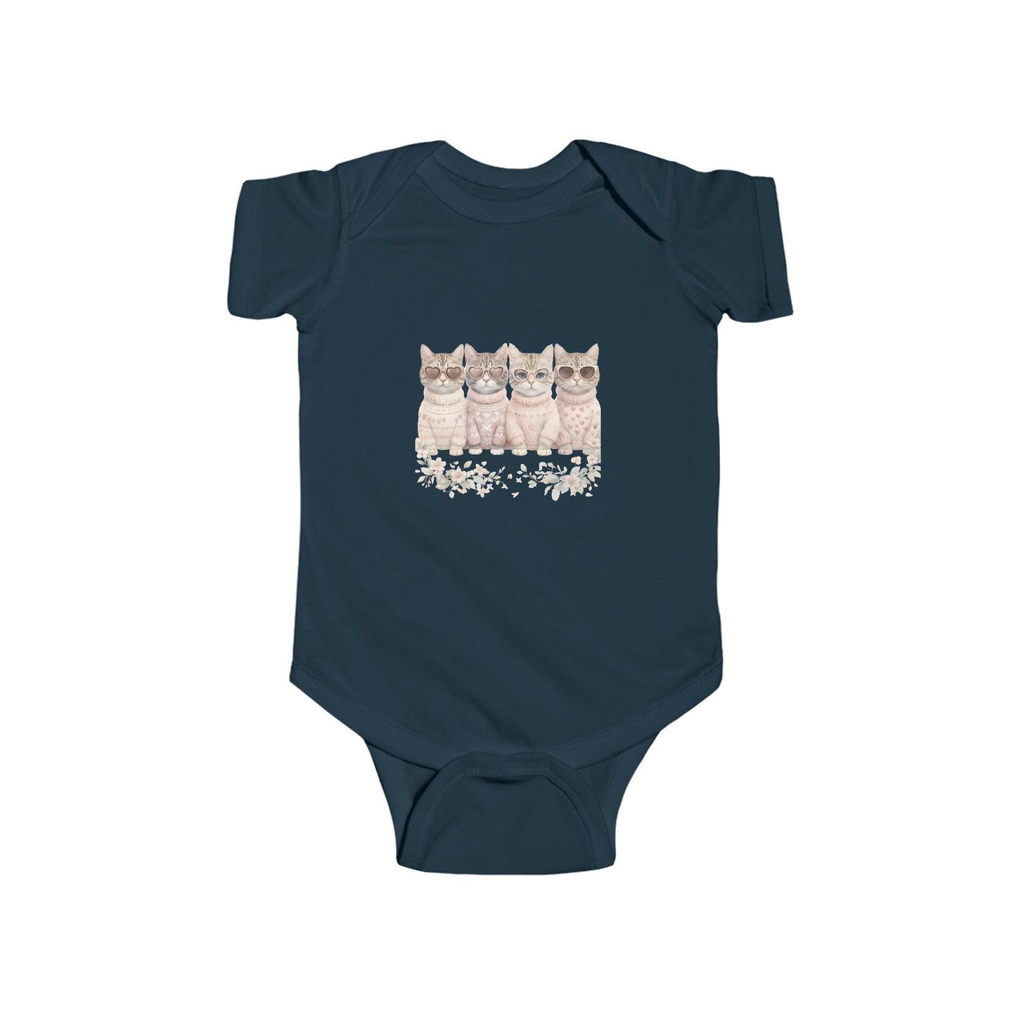 Baby Bodysuit — Watercolor Kittens Nursery Onesie