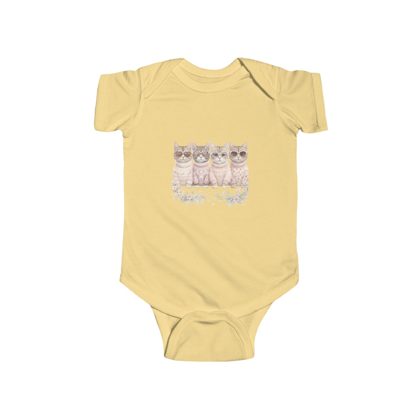 Baby Bodysuit — Watercolor Kittens Nursery Onesie