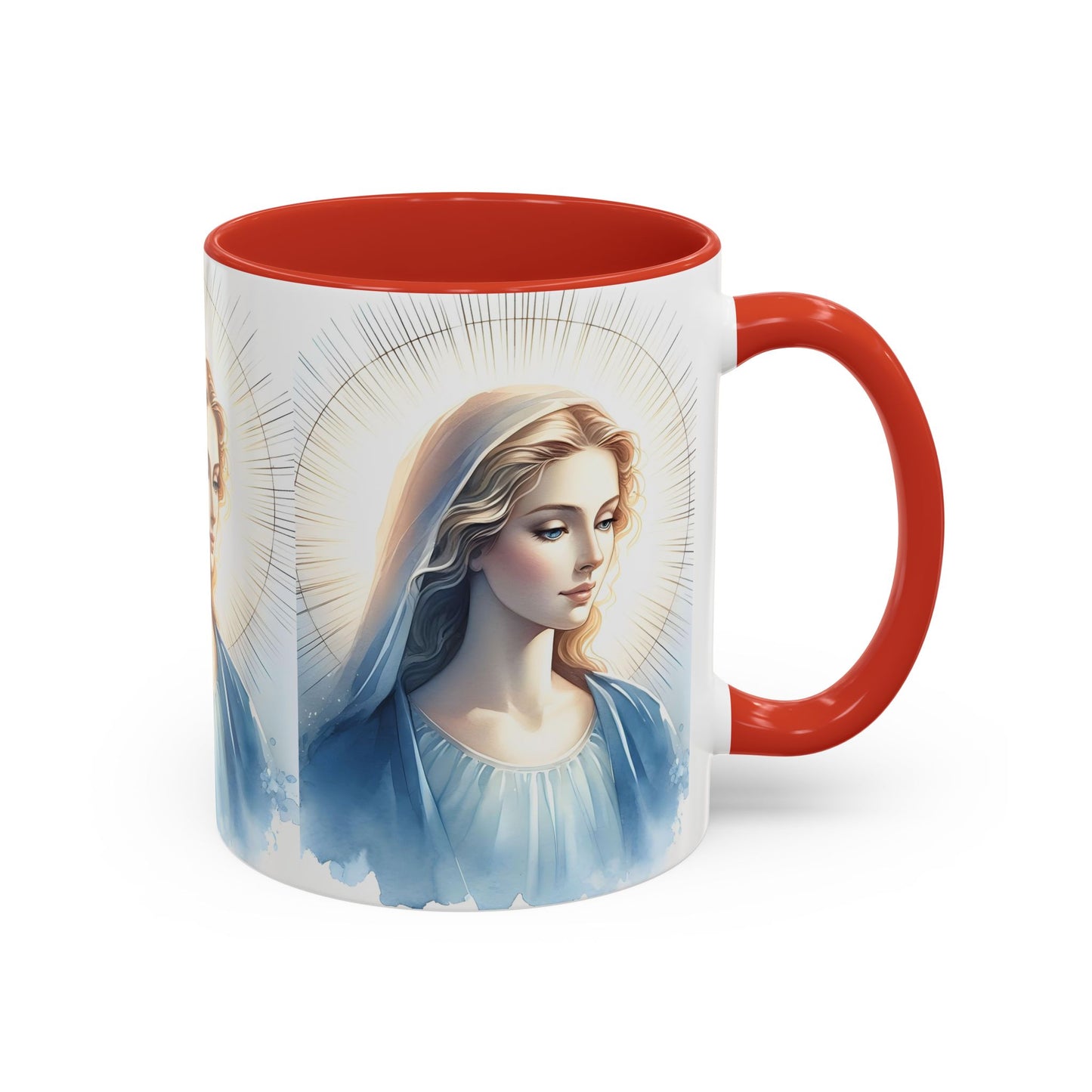 Serene Virgin Mary Accent Coffee Mug
