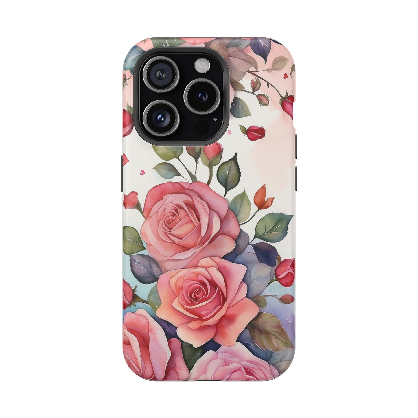 Floral Rose Magnetic Phone Case — Impact-Resistant Protective Cover