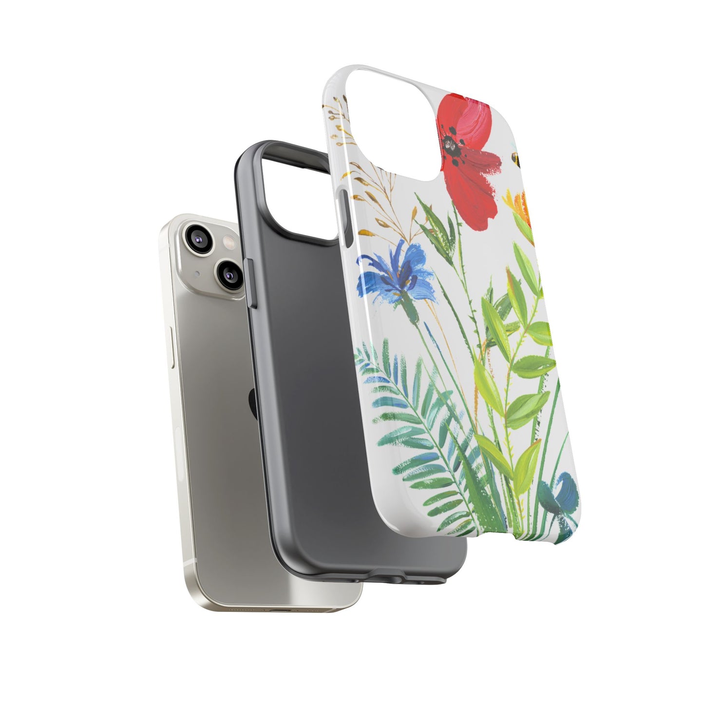 Floral Watercolor Tough Phone Case — Wildflower Bouquet Protective Cover