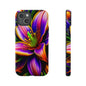 Floral Neon Tough Phone Case — Vivid Purple & Orange Lily Protective Cover