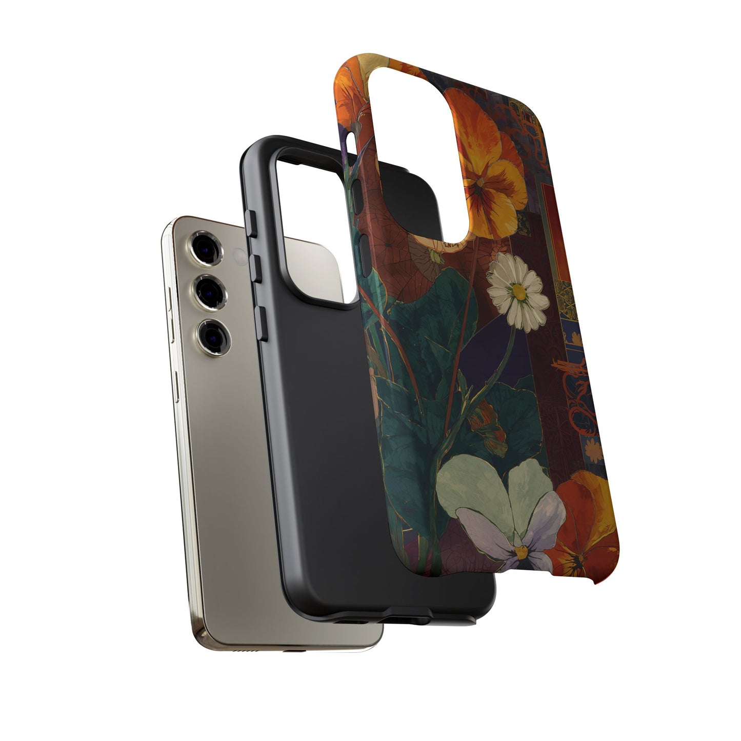Floral Pansy Tough Phone Case — Vintage Botanical Protection