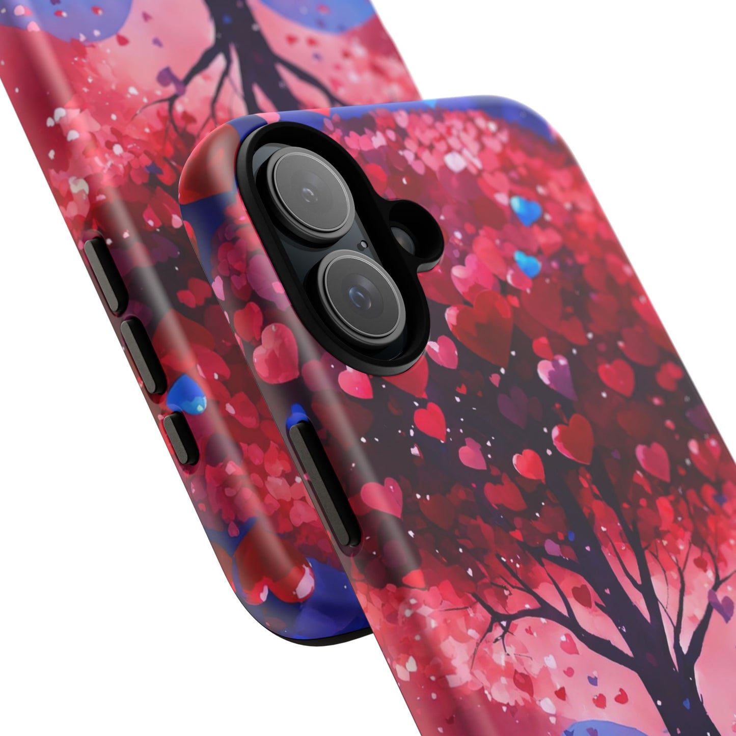 Heart Tree Phone Case — Romantic Red & Blue Protective Tough Case