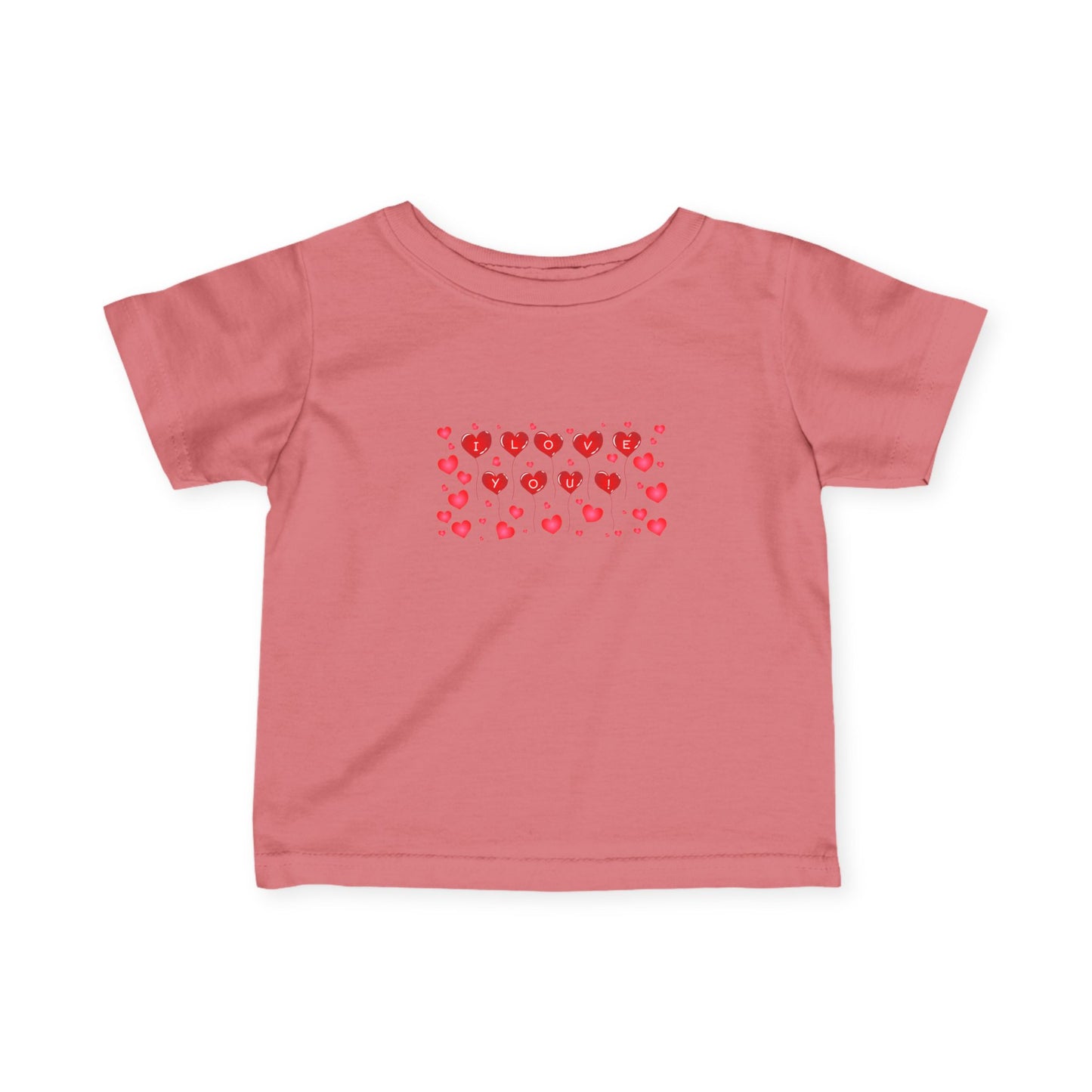 Infant Tee — Red Heart Pattern Baby Shirt (Valentine’s Day)