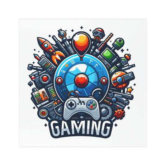Gaming Car Magnet — Colorful Retro Controller & Space Arcade Design