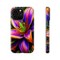 Floral Neon Tough Phone Case — Vivid Purple & Orange Lily Protective Cover