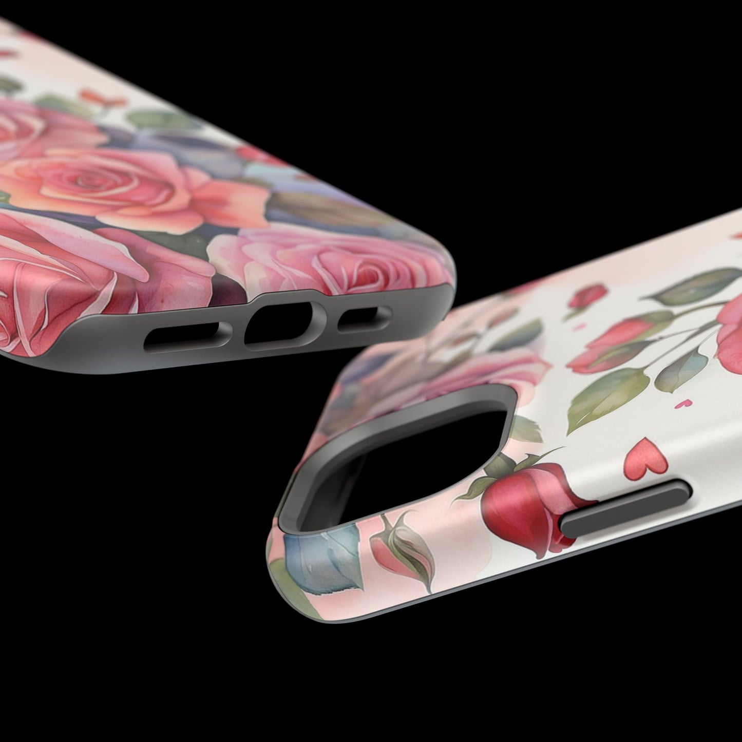 Floral Rose Magnetic Phone Case — Impact-Resistant Protective Cover