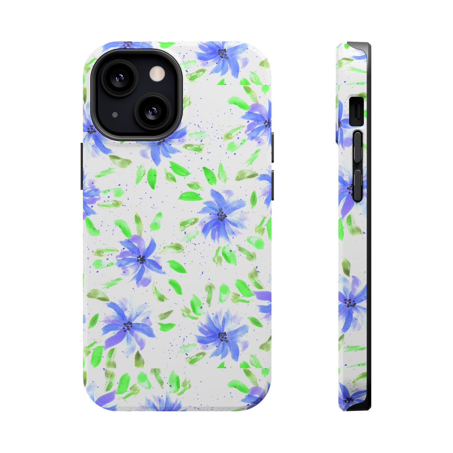 Floral Blue Watercolor Phone Case — Magnetic Impact-Resistant