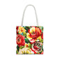 Floral Print Tote Bag - Colorful Reusable Shopping Bag Picnic Essential