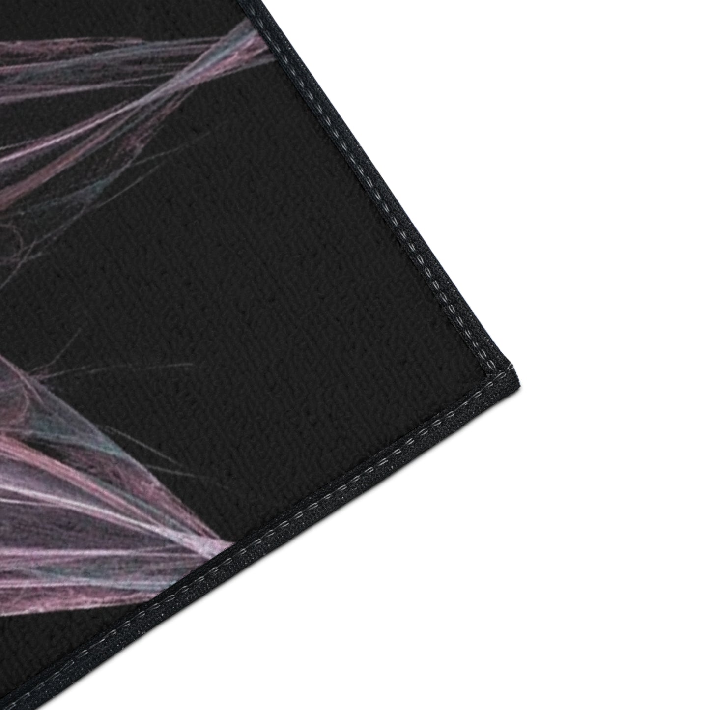 Mandala Star Heavy-Duty Floor Mat — Abstract Pink & Teal Fractal Entrance Rug